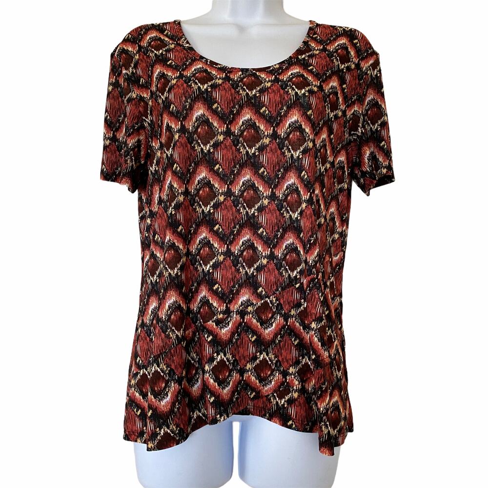 Lauren M Petites Casual Short Sleeve Top Tulip Hem Size Small